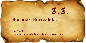 Beranek Bernadett névjegykártya